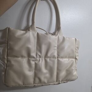 Ulta Beauty Cream Quilted Tote